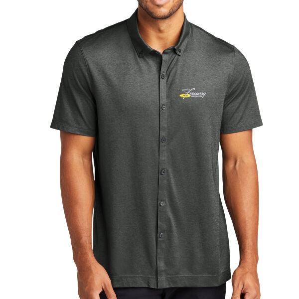 Freeway Corp Embroidered - Stretch Pique Full Button Polo Thumbnail
