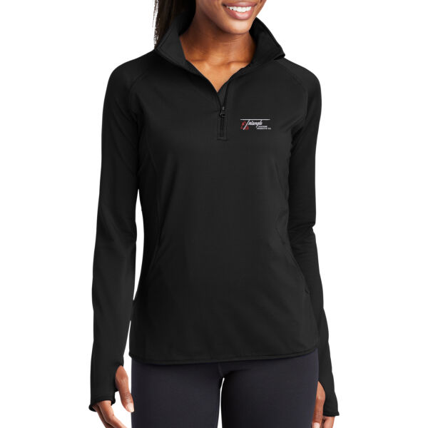 Triangle Machine Embroidered - Ladies Sport Wick ® Stretch 1/4 Zip Pullover Thumbnail